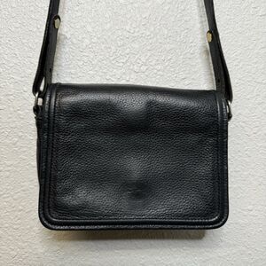 Longchamp Black Crossbody Leather Purse Vintage Soft Leather